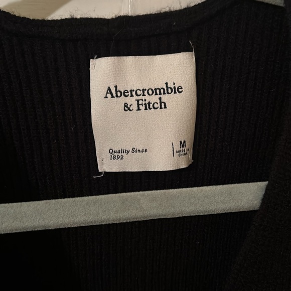 Abercrombie Black Sweater Wrap Dress Size Medium - Picture 4 of 7